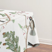 Chickadee Vogels Bessen & Pinecones Waterverf Tafelkleed (Voorbeeld)