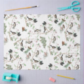 Chickadee Vogels Bessen & Pinecones Waterverf Tissuepapier (Craft)