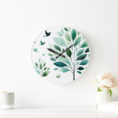 Chickadee Wall Clock, 10 "Rond Natuurlijke Hout Li Grote Klok (Huis)