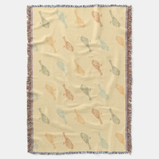 Chickadee Warm Pattern Throw Blanket Deken (Voorkant Verticaal)