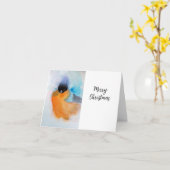 Chickadee-watercolorkunst gevouwen wenskaart kaart (Gele Bloem)