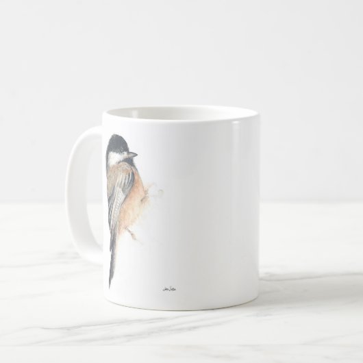 Chickadee Waterverf Art Koffie Mok (Voorkant links)