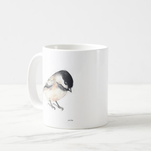 Chickadee Waterverf Art Koffie Mok (Voorkant links)