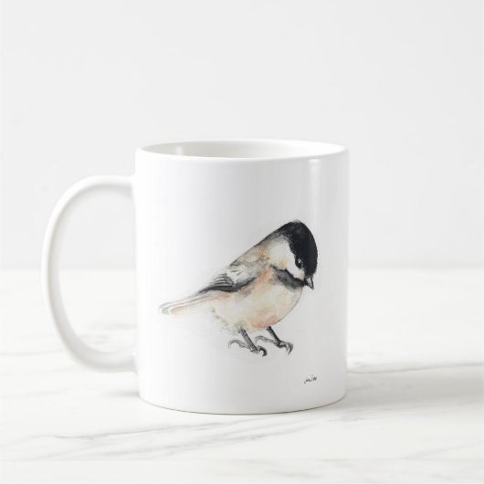 Chickadee Waterverf Art Koffie Mok (Links)