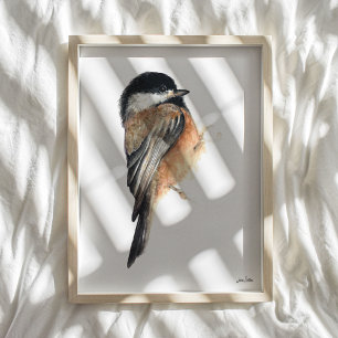 Chickadee Waterverf Art Print