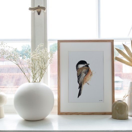 Chickadee Waterverf Art Print