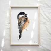 Chickadee Waterverf Art Print