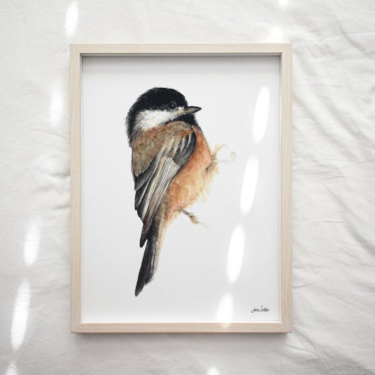 Chickadee Waterverf Art Print