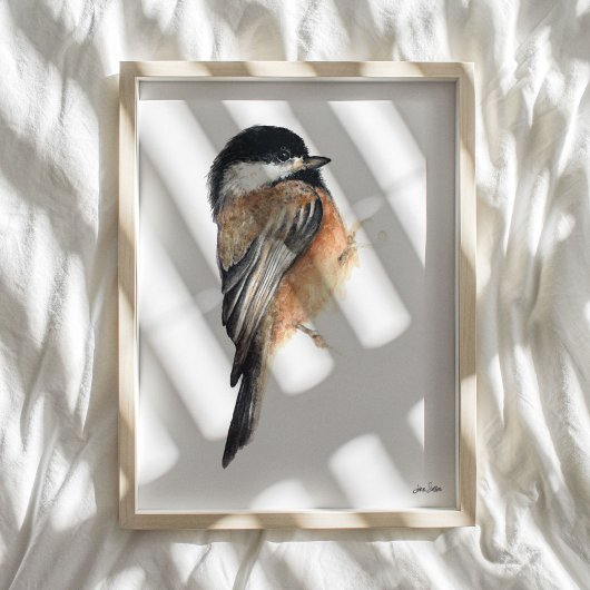 Chickadee Waterverf Art Print