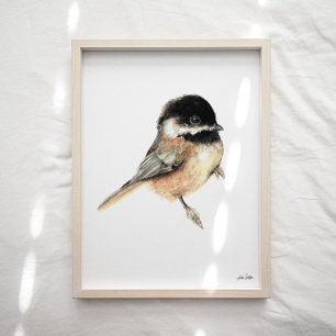 Chickadee Waterverf Art Print