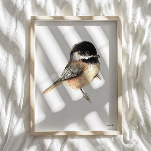 Chickadee Waterverf Art Print