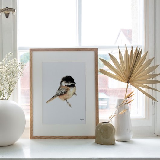 Chickadee Waterverf Art Print
