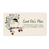 Chickadee Waterverf Art Return Address Label (Voorkant)