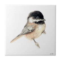 Chickadee Waterverf keramische Tegel