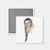 Chickadee Waterverf kunstmagneet Magneet (Voorkant / Achterkant)