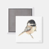 Chickadee Waterverf kunstmagneet Magneet (Voorkant / Achterkant)