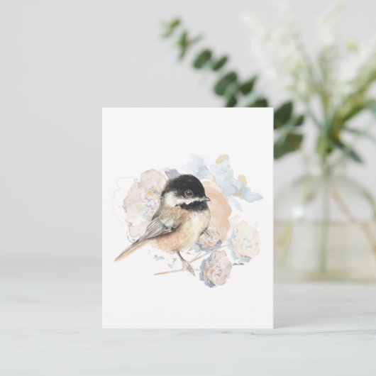 Chickadee Waterverf Note Kaart (Staand voorkant)