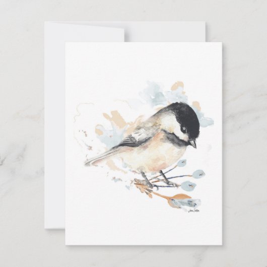 Chickadee Waterverf Note Kaart (Voorkant)