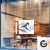 Chickadee Window Cling Raamsticker (Cafe Raam)
