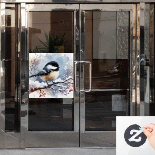 Chickadee Window Cling Raamsticker (Kantoordeur)