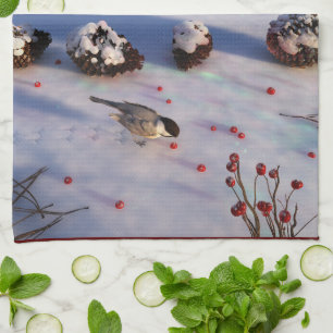 Chickadee Winter Towel Theedoek