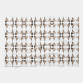 Chickadee Witte Geometrische Keuken Handdoek (Horizontaal)