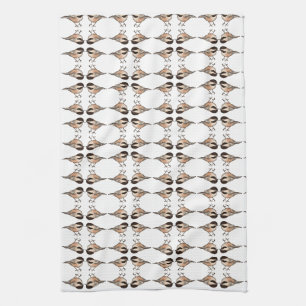 Chickadee Witte Geometrische Keuken Handdoek