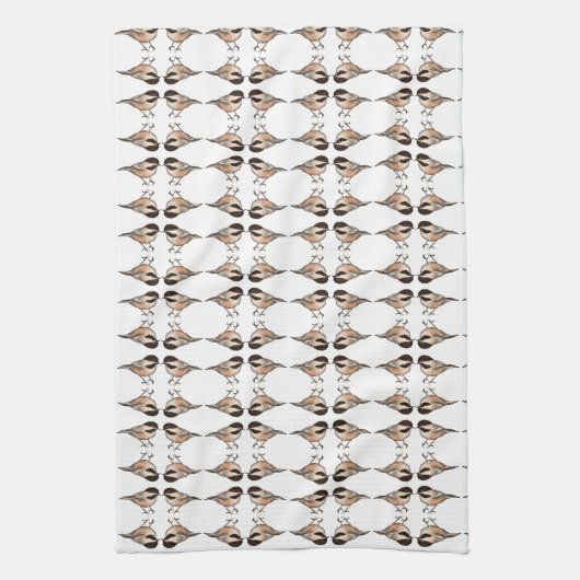 Chickadee Witte Geometrische Keuken Handdoek (Verticaal)