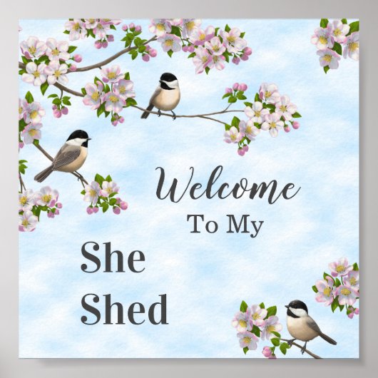 Chickadees & Apple Blossom Ze zei dat ze zich aan Poster (Voorkant)