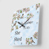 Chickadees & Apple Blossom Ze zei dat ze zich aan Vierkante Klok (Hoek)