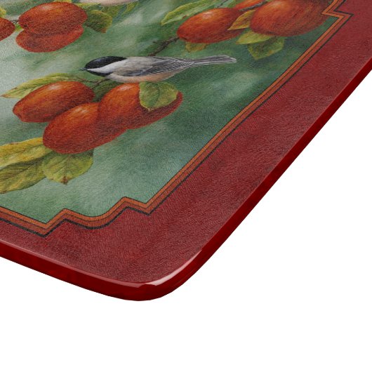Chickadees Apple Harvest Red Snijplank (Hoek)