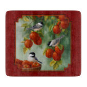 Chickadees Apple Harvest Red Snijplank (Voorkant)