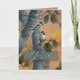 Chickadees Blessed versie Bedankkaart