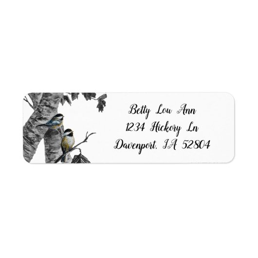 "Chickadees" [design 2] Etiket (Voorkant)