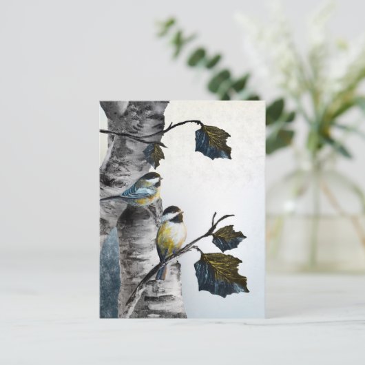 "Chickadees" [Design 2] Klein Briefkaart (Staand voorkant)