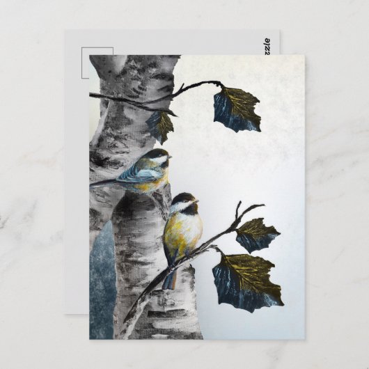 "Chickadees" [Design 2] Klein Briefkaart (Voorkant / Achterkant)