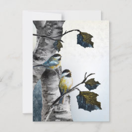 "Chickadees" [Design 2] Klein Briefkaart