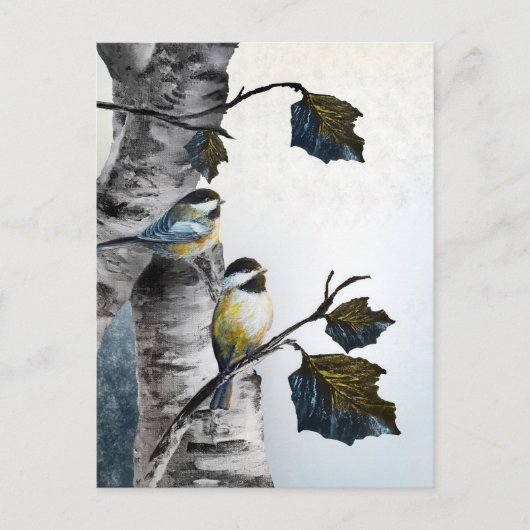 "Chickadees" [Design 2] Klein Briefkaart (Voorkant)