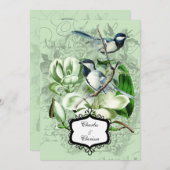 Chickadees en Magnolias 5x7 Wedding Invitation Kaart (Voorkant / Achterkant)