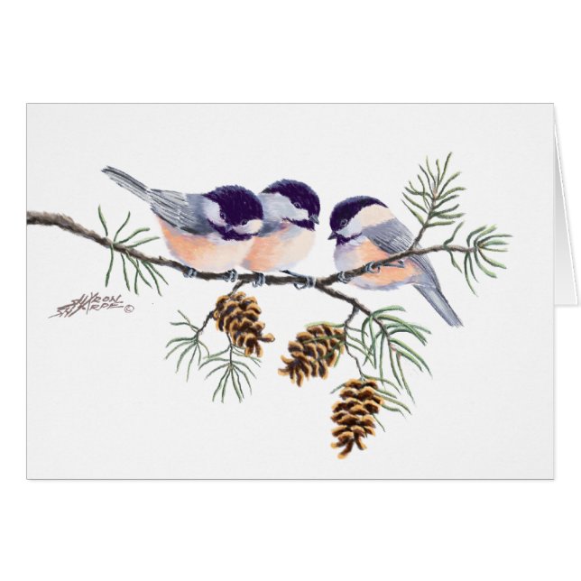 CHICKADEES EN PIJNCONS VAN SHARON SHARPE (Voorkant Horizontaal)
