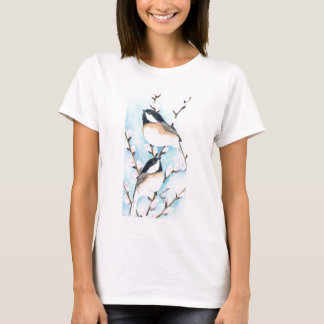 Chickadees en pussy willow t-shirt