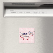 CHICKADEES EN RED BERRIES VAN SHARON SHARPE MAGNEET (Insitu (Vaatwasser))