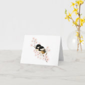 Chickadees Kersenbloesem Lege Kaart (Gele Bloem)