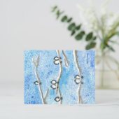 Chickadees on Tree Branches in Winter Snow Briefkaart (Staand voorkant)