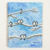 Chickadees on Tree Branches in Winter Snow Notebo Planner (Voorkant)