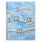 Chickadees on Tree Branches in Winter Snow Notitieboek (Voorkant)
