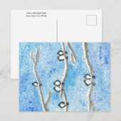 Chickadees on Tree Branches in Winter Snow Postca Briefkaart (Voorkant / Achterkant)