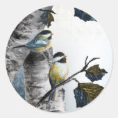 "Chickadees" [Ontwerp 2] Klein  Ronde Sticker (Voorkant)