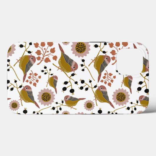 Chickadees Pink Gold Pattern Case-Mate iPhone Case (Achterkant (horizontaal))