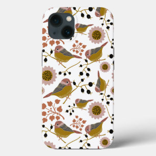 Chickadees Pink Gold Pattern Case-Mate iPhone Case